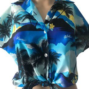 Vintage Hawaiian Jade Fashion M Tie Top